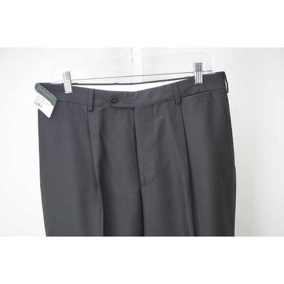 Burberry London Solid Black S100s Wool Dress Pants Sz 48 NEW